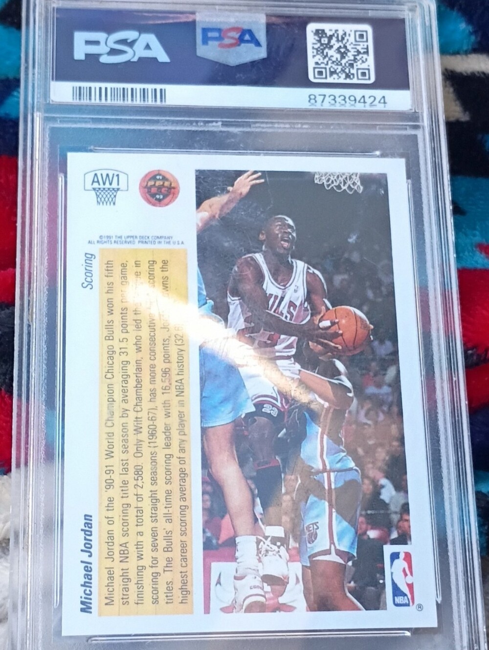 1991 Michael Jordan Upper Deck Award PSA Graded Mint 9 87339424 *Needs Reslab* - Picture 3 of 16
